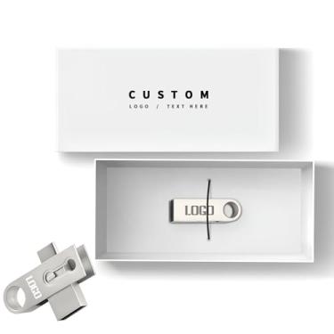 Imagem de Flash drives OTG de metal personalizados, logotipos personalizados gravados com USB-A e USB-C para negócios, eventos, promoções – Presentes corporativos em massa, lembrancinhas de casamento, marketing