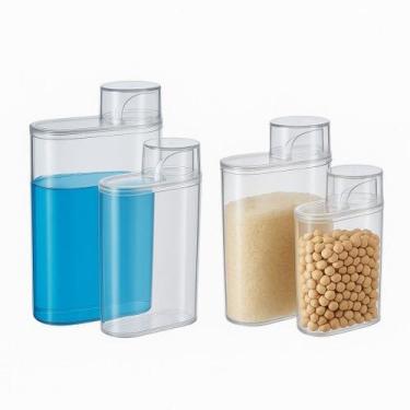 Imagem de kit Dispenser Organizador Lavanderia 1,2 Litros 2,0 Litros Acrílico Am