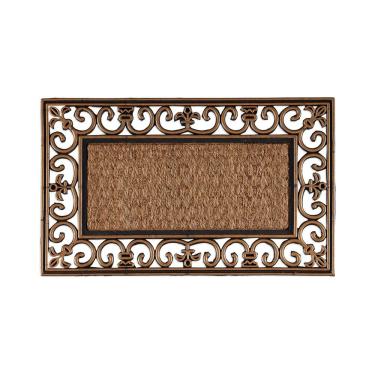 Imagem de Capacho Antiderrapante Fibra de Coco Dourado 45x75cm - Kacyumara