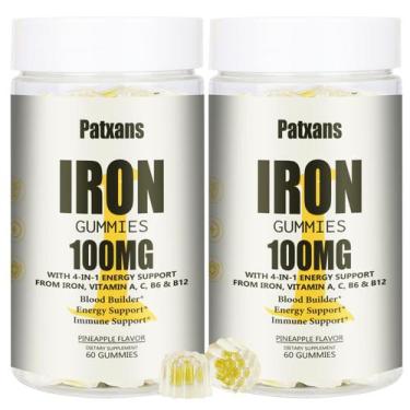Imagem de Suplemento de ferro Gummies Patxans 100mg com vitaminas A, C, B 120 ct