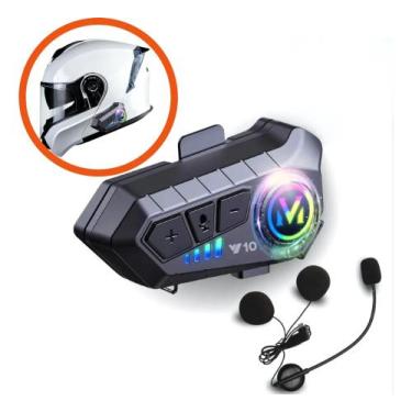 Imagem de Fone Intercomunicador Bluetooth 5.3 para Capacete de Moto Som HiFi, 48