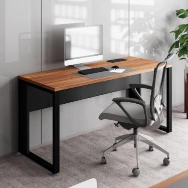 Imagem de Mesa de Escritório Plataforma 120cm 1 CX Tomada Pé Metal F5 - F5 Offic