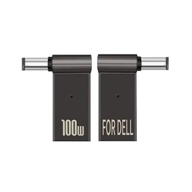 Imagem de Adaptador de alimentação para laptop de 2 peças, conversor de alimentação macho DC 7,4 x 5,0 Jack 100 W PD conector de carregador de energia ponta redonda para fêmea USB tipo C