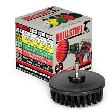 Imagem de Produtos de limpeza de churrasqueira rotativa elétrica – Alternativa de nylon à escova de arame para furadeira sem fio – Conjunto de escova elétrica para churrasqueira – Removedor de grafite –