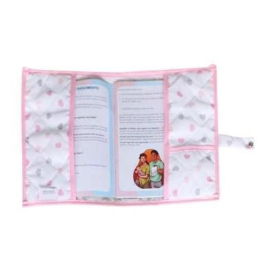 Imagem de Capa Para Caderneta de Vacinação Bebê/Capa Protetora/Vacinas/Porta Documentos Bebê/Menino Menina (Coração Rosa)