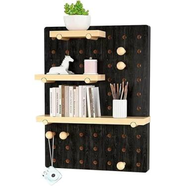 Imagem de Pegboard Wall Orgizer Pels,exibição De Montagem Em Parede Pegboard Pel Kits Para Organizador De Parede, Orgização De Artesanato, Orments Display, Armazenamento De Berçário, Black, 60x80cm