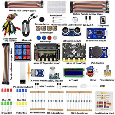 Imagem de Adeept BBC Micro:bit Starter Kit | Inclui controlador Microbit V2 | Kit de iniciante de microbit eletrônico para micro:bit com 31 projetos Tutorial Book PDF