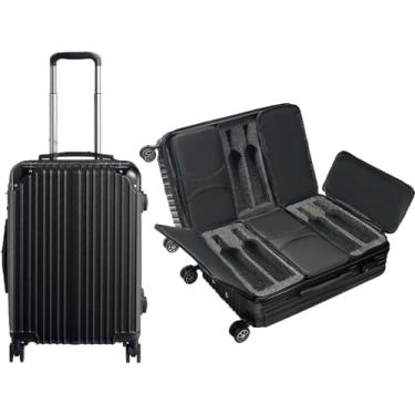 Imagem de Mala de garrafa de vinho | Comporta 12 garrafas de tamanho padrão de 750 ml | Estojo universal de bagagem de avião, bolsa com rodas aprovada pela TSA para profissionais e consumidores, presente para