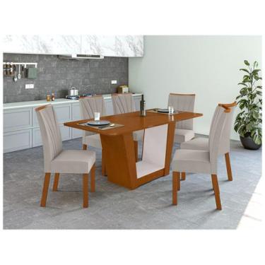 Imagem de Mesa de Jantar 6 Cadeiras Retangular Frassino e Off White Móveis Lopas