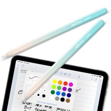 Imagem de Apple Pencil Skin [pacote com 2] Capa de vinil premium ultrafina 3M Greenguard Gold Ink Apple Pencil capa completa cor gradiente – 2ª geração (G02)