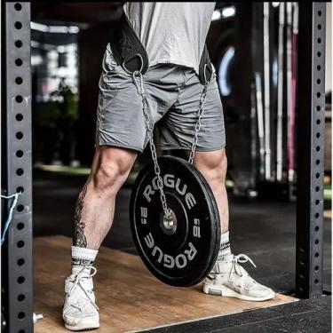 Imagem de Cinturão Musculação acompanha Corrente, Cinto Levantamento Peso Academ