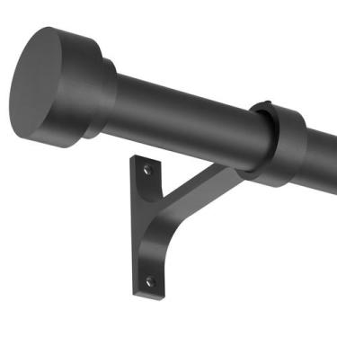 Imagem de Varão de cortina Kemmie telescópico de 30-50 cm de lado em metal preto