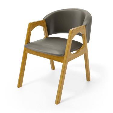 Imagem de Cadeira Agatha Madeira Maciça Estofada Para Mesa De jantar