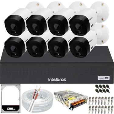 Imagem de Kit 8 Câmeras Intelbras 1120B Dvr Intelbras Mhdx 8 Canais