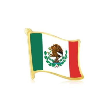 Imagem de Broche de bandeira do México Broche de lapela da bandeira mexicana para homens broches mexicanos patrióticos para terno chapéu camisa jaqueta acessórios, Large, Zinco, Sem Pedra Preciosa