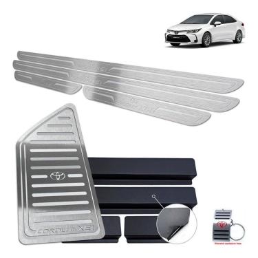 Imagem de Soleira + Descanso De Pé Corolla Xei 2020 Prata Baixo Relevo