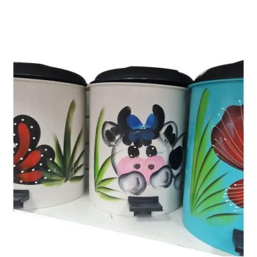 Imagem de Kit 5Un Lixeira 15 Litros Cesto De Lixo Lixeira Cozinha