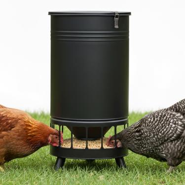 Imagem de Solution4Patio Alimentador de frango grande de 29,5 kg sem desperdício, alimentador de galinha portátil por gravidade automático, dispensador, 16 portas de alimentação, alimentador de aves, galinheiro
