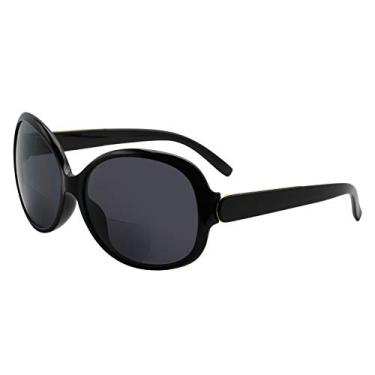 Imagem de Eyekepper Óculos de sol bifocais femininos Sunshine Readers óculos de sol de leitura tamanho grande, Preto, +1.50
