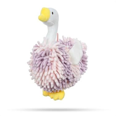 Imagem de Adorável toalha de mão em forma de cisne com laço para pendurar, toalha com tema animal de banheiro para crianças, toalha de mão de microfibra super absorvente, perfeita para cozinha, banheiro e áreas