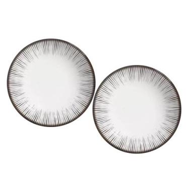 Imagem de Jogo 2 Pratos Raso em Cerâmica Branco e Preto Coup Haya Alleanza 29cm