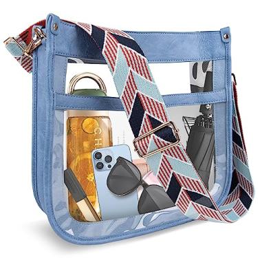 Imagem de Viva Terry Bolsa de ombro moderna de couro vegano com alça ajustável, C6 - azul claro