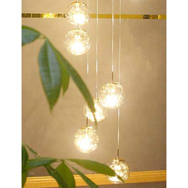 Imagem de Lustre LED minimalista moderno para sala de estar, escada duplex, luminária pendente criativa para restaurante com várias bolas de bolhas, luminária de teto com personalidade artística nórdi
