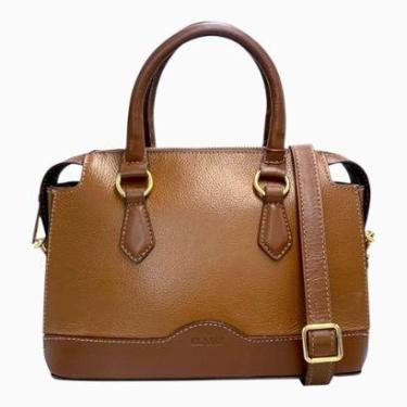 Imagem de Bolsa Classe Couro Feminina Tote Clássica Alça Mão Tiracolo 2252-2 Nocciola Castor-Masculino
