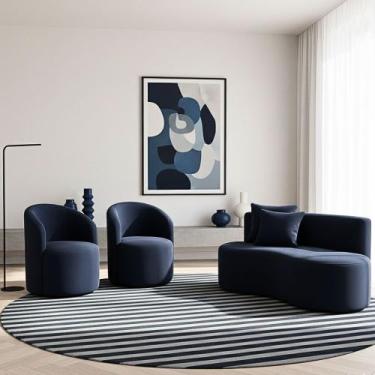 Imagem de Conjunto Decorativo 02 Poltronas + Sofá Curvo Orgânico Nature Gaia Sue