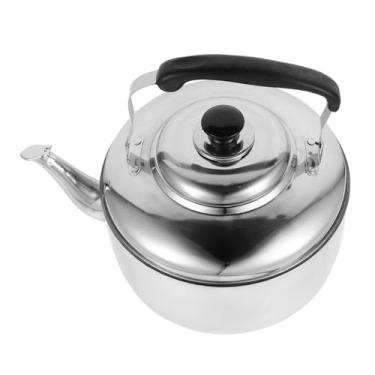 Imagem de wang hao shop Chaleira de chá, chaleira de água térmica doméstica, chaleira de grande capacidade, fogão a gás, chaleira de grande capacidade, alerta para calefação doméstica, prata/25 x 14 x 28 cm