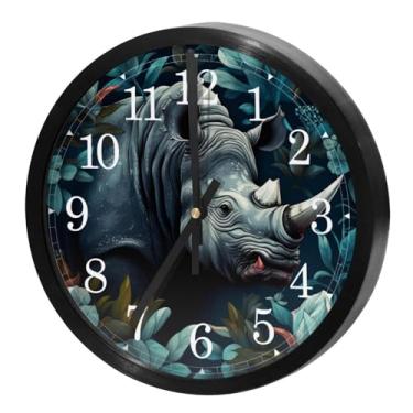 Imagem de LILINWAN Relógio de parede 24 cm sem tique-taque silencioso operado por bateria relógio de parede redondo moderno estilo simples decoração relógio para escritório/escola/quarto/sala de estar