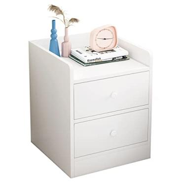 Imagem de AKALNNB Mesa de cabeceira de madeira para quarto, mesa de cabeceira