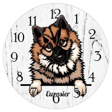 Imagem de TLTDSMY Doberman Relógio de parede decorativo de madeira para cães espiando, amante de animais de estimação, dono de cachorro, presente para parede, sem tique-taque, relógio de parede silencioso para