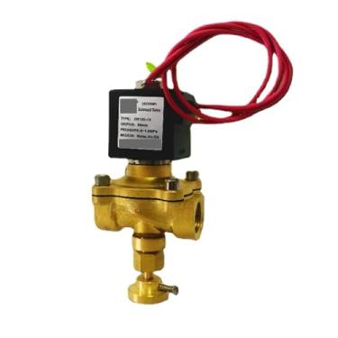 Imagem de 220VAC 24VDC 1/10.2 cm 3/20.3 cm 1/5.1 cm 3/10.2 cm 2.5 cm BSPP fêmea 2W latão válvula solenoide água gás óleo com manual ajustável (3/10.2 cm, 24V)
