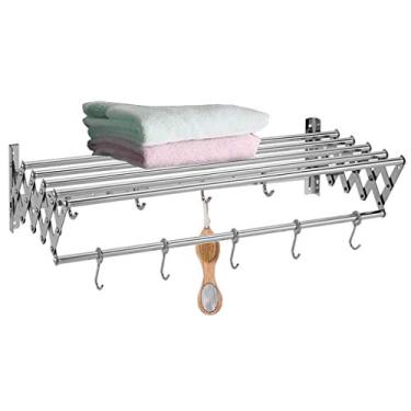 Imagem de Prateleira de toalha de cozinha de banheiro cabide de toalha de aço inoxidável cabide de porta toalheiro Telesinterior ou externo roupas para cavalos/80 cm/31,5 pol. (80 cm)