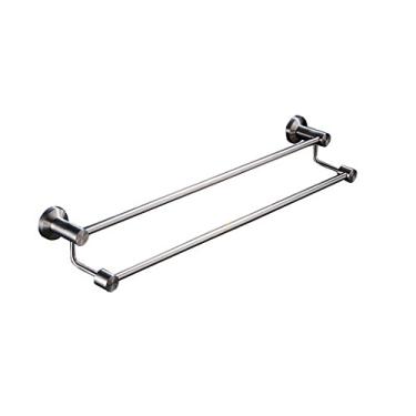 Imagem de DSeenLeap Toalheiro duplo em aço inoxidável 304 com acabamento cromado escovado para montagem na parede para casa de banho ou cozinha (60 cm)