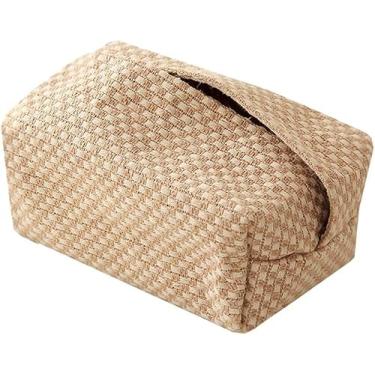 Imagem de Estojo de lenços de acrílico, caixa de lenços de mesa, suporte de caixa de lenços, capa de caixa de lenços de linho para mesa suporte de dispensador de guardanapo para sala de jantar, sala de estar