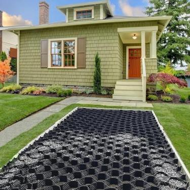 Imagem de Grade de cascalho de solo, geogrelha de pátio doméstico, passarela/entrada de garagem, jardim/quintal/estacionamento/grade de terreno inclinado, para caminhos de calçada