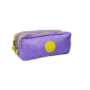 Imagem de Estojo Duplo Escolar Casual Juvenil Crinkle Yins YS27295,  Lilás