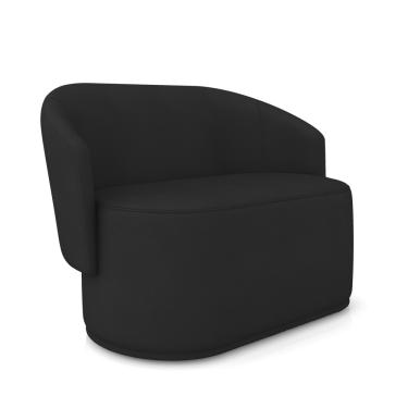 Imagem de Sofá 2 Lugares Namoradeira Orgânica para Sala Malu Sintético Preto M11 - D'Rossi