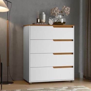 Imagem de Cômoda 4 Gavetas Viena Branco/nature Mdf Casamia