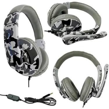 Imagem de Fone De Ouvido Gamer Pro Headphone com Microfone P2 Camuflado Profissional (CINZA)