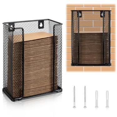 Imagem de Dispensador de manga de xícara de café de metal de malha 14 x 19 x 8 cm organizador de manga de café essenciais para cafeterias serve em mangas quentes de 340 a 680 g flexível comporta até 70 peças