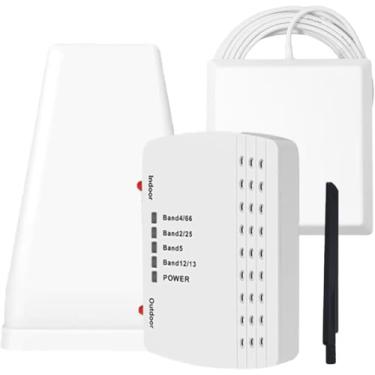 Imagem de Amplificador de celular para casa, até 6200 pés quadrados, amplificador de sinal de celular com 2 antenas internas para banda 66/2/4/5/12/17/13/25, Boost 4G 5G LTE para todas as operadoras dos EUA