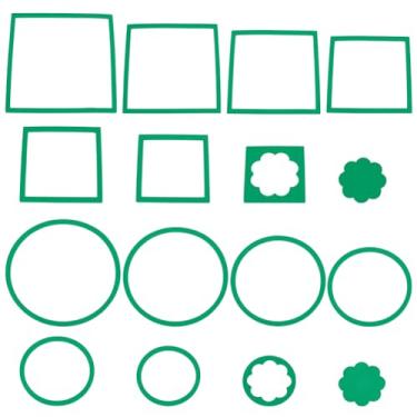 Imagem de BENECREAT 28 anéis de alimentação de peixes, 2 estilos de corrente flutuante de plantas de aquário de 9 a 19 cm, acessórios de aquário para aquário Betta (verde)