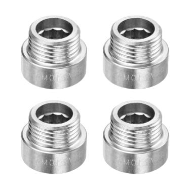 Imagem de YOKIVE 4 peças de braço de extensão de cabeça de chuveiro, acoplador de encaixe de tubo de rosca macho para fêmea G1/2, ótimo para encanamento, piscina (prata, 20 mm)