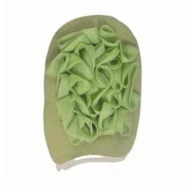 Imagem de Luva de banho dupla face – malha esfoliante e borbulhante para mulheres e homens, design suspenso, acessório de banho de limpeza de pele