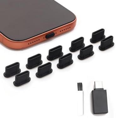 Imagem de Pacote com 10 protetores de porta antipoeira para iPhone 15/16/17 e Air, iPad Pro/Mini, MacBook Pro/Air, Galaxy S24-S8, Pixel, Kindle, Steam Deck e dispositivos USB-C – Capas e protetores de porta