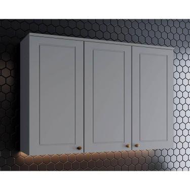 Imagem de Armário De Cozinha Modulado Americana C/ 3 Portas 120cm Cinza - Henn