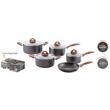 Imagem de Jogo de panelas 6 Peças Granito Indução Brinox